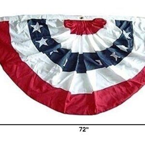 Pleated Fan Patriotic Decoration, Size 3' x 6'